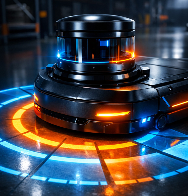 2026_Hoyuko-LiDAR-sensor-on-a-mobile-robot-projecting-safety-zones-for-optimized-warehouse-automation-and-navigation.png